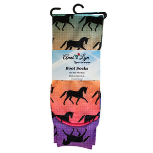 Anni Lyn Sportswear Women's Printed Boot Socks- One Size