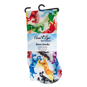 Anni Lyn Sportswear Women's Printed Boot Socks- One Size